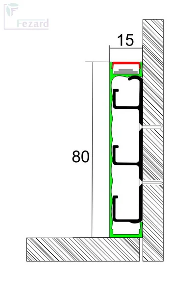 Алюминиевый плинтус Fezard Кабельный ALP-G80-LA Алюминий 80*15*2500 мм в Нижневартовске