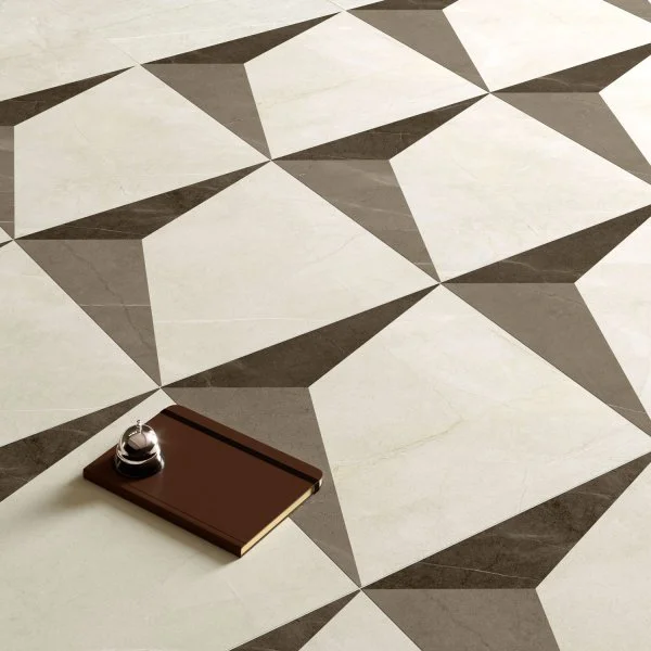 Керамогранит Coliseum Фьямма Уайт Вставка Фрэйм 60х60 (Натуральный и Реттифицированный) в Нижневартовске