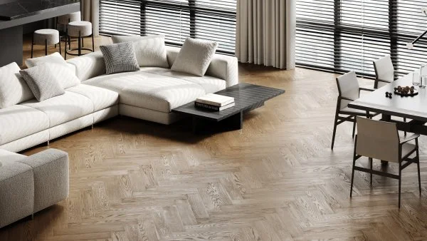 Паркетная доска Quartz Parquet Английская Ёлка Дуб Карельский 33-419 в Нижневартовске