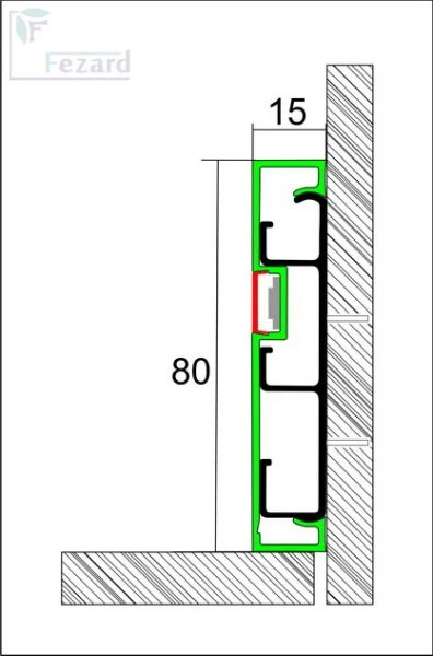 Алюминиевый плинтус Fezard Кабельный ALP-G80-LF Алюминий 80*15*2500 мм в Нижневартовске