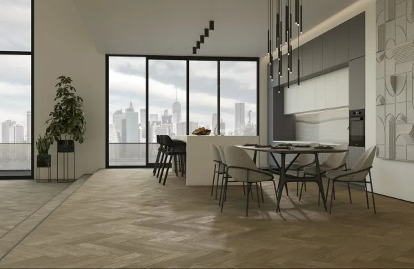 Паркетная доска Quartz Parquet Английская Ёлка Дуб Карельский 33-419 в Нижневартовске