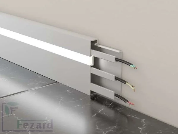 Алюминиевый плинтус Fezard Кабельный ALP-G80-LF Алюминий 80*15*2500 мм в Нижневартовске